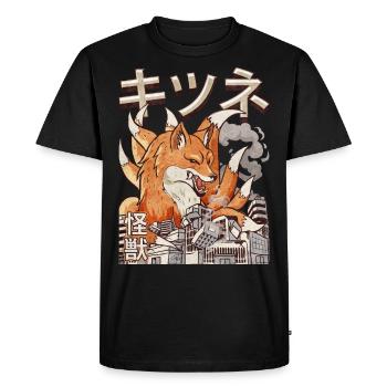 Kaiju Kitsune Renard à neuf queues Japonais Ge - T-shirt Premium bio Homme - noir - Devant - Nico (187cm)