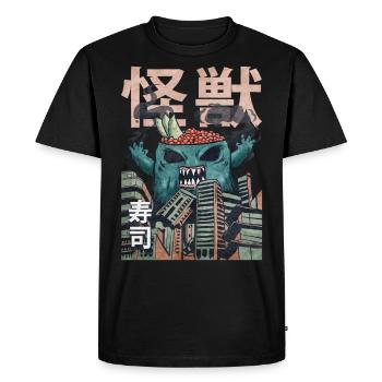 Kaiju Sushi Japanese Monster Gift - Men's Premium Organic T-Shirt - black - Front - Nico (187cm)