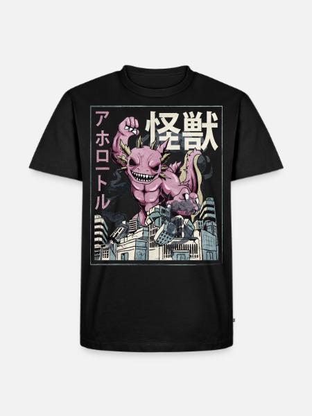 Kaiju Axolotl Japanese Monster Gift - Men's Premium Organic T-Shirt - black