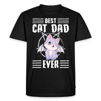 Kawaii Cat Pastel Goth Meilleur chat Papa Jamais Gesche - T-shirt Premium bio Homme - noir - Devant - Nico (187cm)