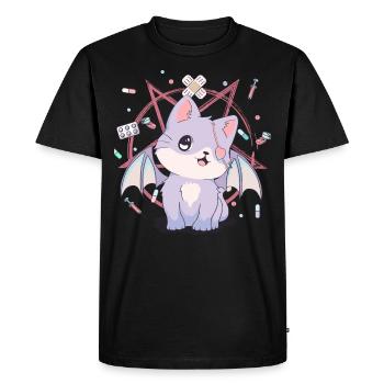 Kawaii Cat Pastel Goth Yami Kawaii Pentagramme G - T-shirt Premium bio Homme - noir - Devant - Nico (187cm)