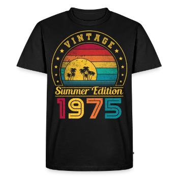 Édition d’été 1975 Anniversaire Vintage 1975 Rétro - T-shirt Premium bio Homme - noir - Devant - Nico (187cm)