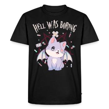 Kawaii Cat Pentagram Hell Was Boring Gesch - Men's Premium Organic T-Shirt - black - Front - Nico (187cm)