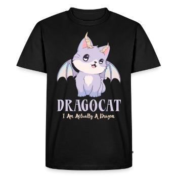 Kawaii Cat Dragocat I'm Actually a Dragon - Men's Premium Organic T-Shirt - black - Front - Nico (187cm)