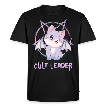 Kawaii Cat Pastel Goth Pentagram Cult Guide Ge - T-shirt Premium bio Homme - noir - Devant - Nico (187cm)