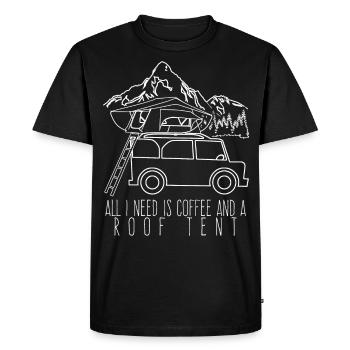 Roof tent coffee and camping 4x4 off-road - Men's Premium Organic T-Shirt - black - Front - Nico (187cm)