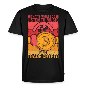 Musique et trading Crypto Lifestyles Crypto Crypto - T-shirt Premium bio Homme - noir - Devant - Nico (187cm)