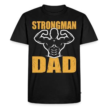 Strongman Dad Fitness Powerlifter Bodybuilding - Men's Premium Organic T-Shirt - black - Front - Nico (187cm)