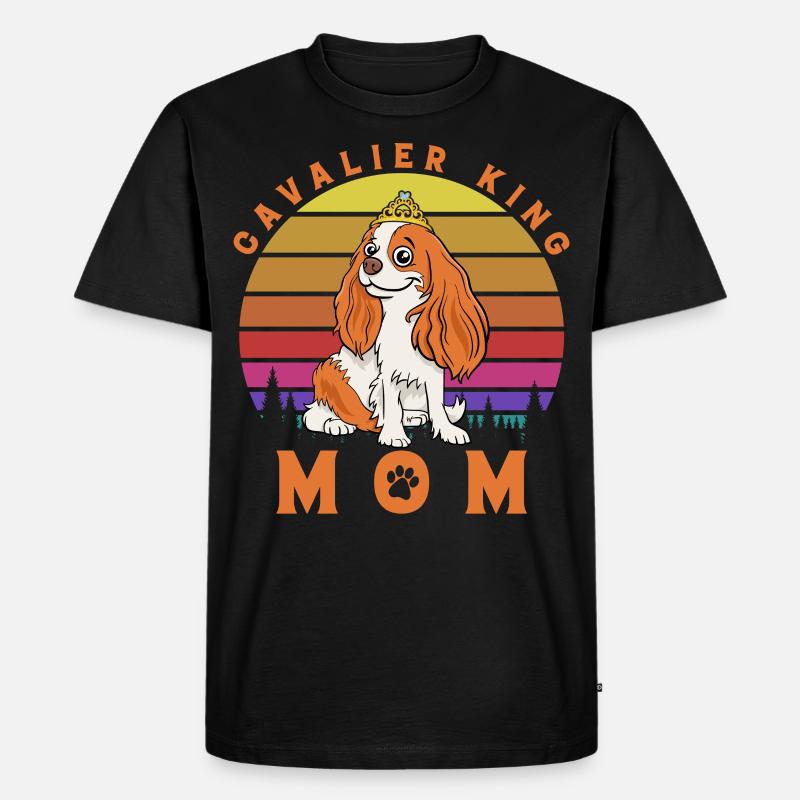 Cavalier King Mom - Männer Premium Bio T-Shirt - Schwarz