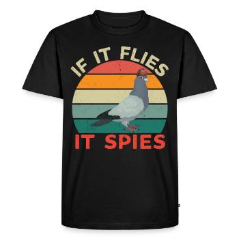If it flies it spies - Birds Are Not Real - Men's Premium Organic T-Shirt - black - Front - Nico (187cm)