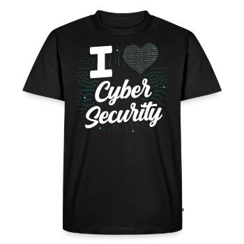 I love Cybersecurity Hack IT Security Hacker - Men's Premium Organic T-Shirt - black - Front - Nico (187cm)