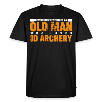 Tir à l’arc 3D Old Man Tir à l’arc - T-shirt Premium bio Homme - noir - Devant - Nico (187cm)