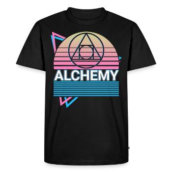 Symbole d’alchimie Pierre philosophale Rétro - T-shirt Premium bio Homme - noir - Devant - Nico (187cm)