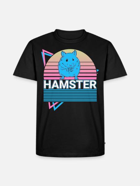 Hamster Retro - Men's Premium Organic T-Shirt - black
