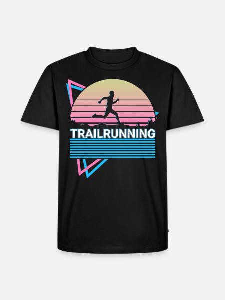 Trail Running Trail Runner Rétro - T-shirt Premium bio Homme - noir