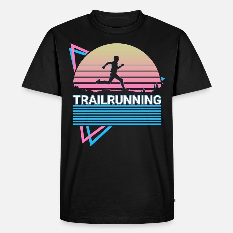Trail Running Trail Runner Rétro - T-shirt Premium bio Homme - noir