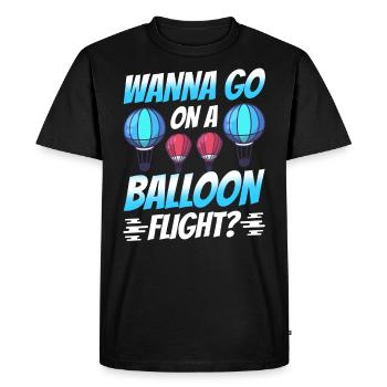 Voulez-vous faire un tour en montgolfière? Aérostier - T-shirt Premium bio Homme - noir - Devant - Nico (187cm)