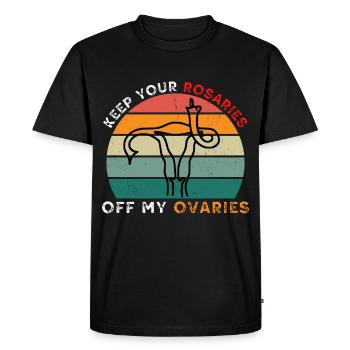 Keep your rosaries off my ovaries - Pro Choice - Men's Premium Organic T-Shirt - black - Front - Nico (187cm)
