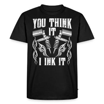 Tatoueur Tatoueur Tatouage - T-shirt Premium bio Homme - noir - Devant - Nico (187cm)