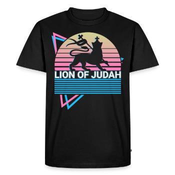Lion de Juda Juif Juif Hébreu Israélite Israël - T-shirt Premium bio Homme - noir - Devant - Nico (187cm)