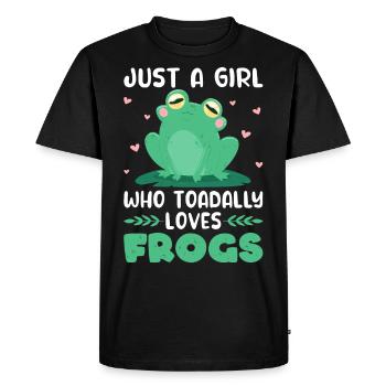 Frog Only a girl who loves toads Frogs - Men's Premium Organic T-Shirt - black - Front - Nico (187cm)