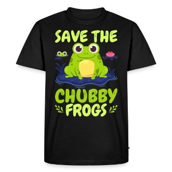 Funny Frog Save The Chubby Frogs - Men's Premium Organic T-Shirt - black - Front - Nico (187cm)