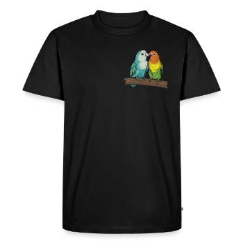 Rosenköpfchen I Unzertrennliche Motiv für - Männer Premium Bio T-Shirt - Schwarz - Vorne - Nico (187cm)