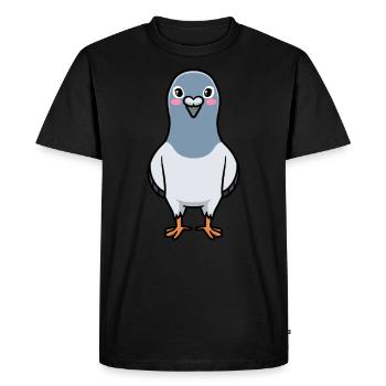 Pigeon Oiseau Columbidae Emoticon Pigeons - T-shirt Premium bio Homme - noir - Devant - Nico (187cm)