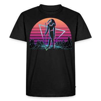 Thoth Dieu égyptien Egypte Vaporwave Esthétique - T-shirt Premium bio Homme - noir - Devant - Nico (187cm)