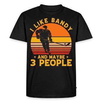 J’aime Bandy et peut-être 3 personnes - T-shirt Premium bio Homme - noir - Devant - Nico (187cm)