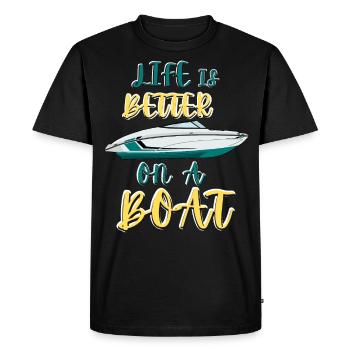 Régate de bateaux . Yacht à moteur à moteur. Yacht à voile - T-shirt Premium bio Homme - noir - Devant - Nico (187cm)