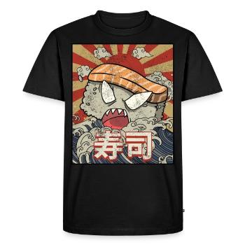 Kaiju Sushi Kanagawa Wve Esthétique japonaise - T-shirt Premium bio Homme - noir - Devant - Nico (187cm)
