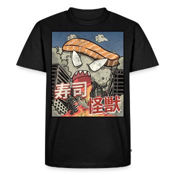Kaiju Sushi Kanagawa Wve Esthétique japonaise - T-shirt Premium bio Homme - noir - Devant - Nico (187cm)