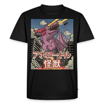 Kaiju Axolotl Esthétique japonaise Kaijin - T-shirt Premium bio Homme - noir - Devant - Nico (187cm)