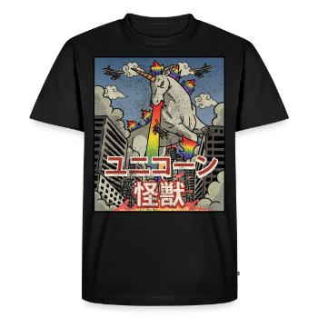 Kaiju Licorne Esthétique Japonaise Kaijin - T-shirt Premium bio Homme - noir - Devant - Nico (187cm)