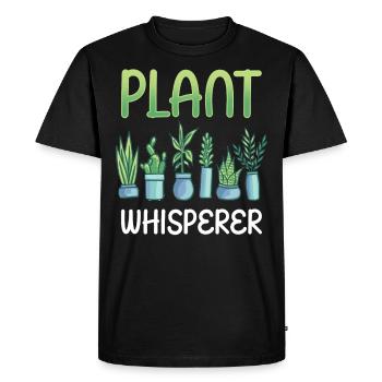 Plants Whisperer Garden Plant Gardener - Men's Premium Organic T-Shirt - black - Front - Nico (187cm)