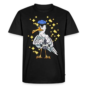 Seagull Sailor Sailor Maritim Anchor Ahoi Capitaine - T-shirt Premium bio Homme - noir - Devant - Nico (187cm)