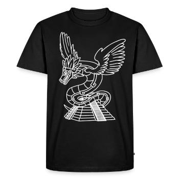 Quetzalcoatl Aztec Serpent Temple Maya Inca - T-shirt Premium bio Homme - noir - Devant - Nico (187cm)