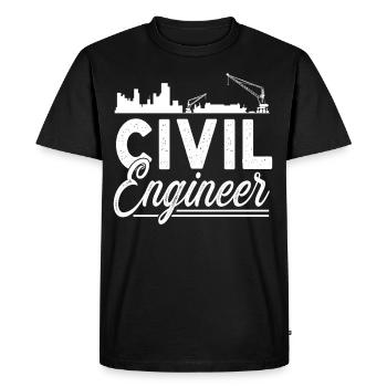 Ingénieur civil Profession étudiante en génie civil - T-shirt Premium bio Homme - noir - Devant - Nico (187cm)