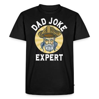 Papa Blague Papa Blagues Père - T-shirt Premium bio Homme - noir - Devant - Nico (187cm)