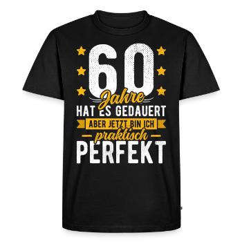 60 Geburtstag Mann 60er 60ter Ich bin 60 Jahre alt - Männer Premium Bio T-Shirt - Schwarz - Vorne - Nico (187cm)