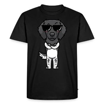 Large Münsterland Dog Emoticon - Men's Premium Organic T-Shirt - black - Front - Nico (187cm)