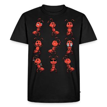 Emoticon de fourmi de feu - T-shirt Premium bio Homme - noir - Devant - Nico (187cm)