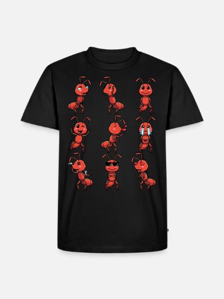 Fire ant Emoticon - Men's Premium Organic T-Shirt - black