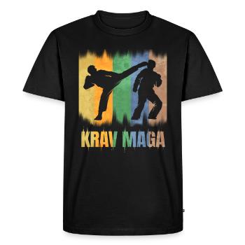 Krav Maga Israel Military Combat Gift - Men's Premium Organic T-Shirt - black - Front - Nico (187cm)