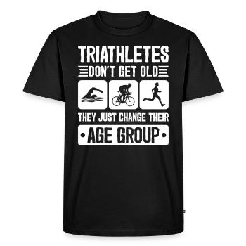 Les triathlètes ne reçoivent pas de vieux triathlon - T-shirt Premium bio Homme - noir - Devant - Nico (187cm)