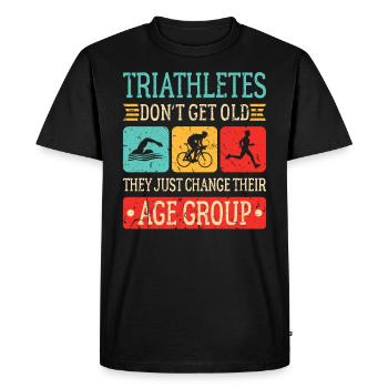 Les triathlètes ne reçoivent pas de vieux triathlon - T-shirt Premium bio Homme - noir - Devant - Nico (187cm)