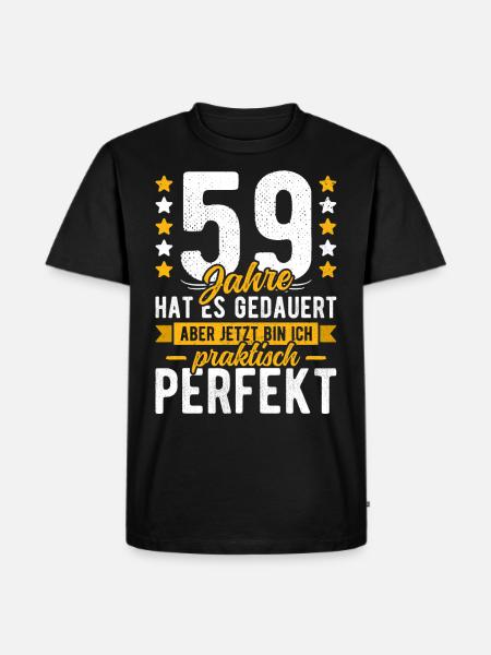 59 Geburtstag Mann 59er 59ter Ich bin 59 Jahre alt - Männer Premium Bio T-Shirt - Schwarz