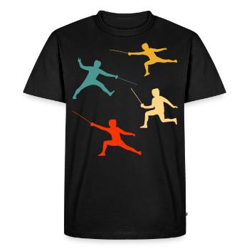 Escrime - T-shirt Premium bio Homme - noir - Devant - Nico (187cm)