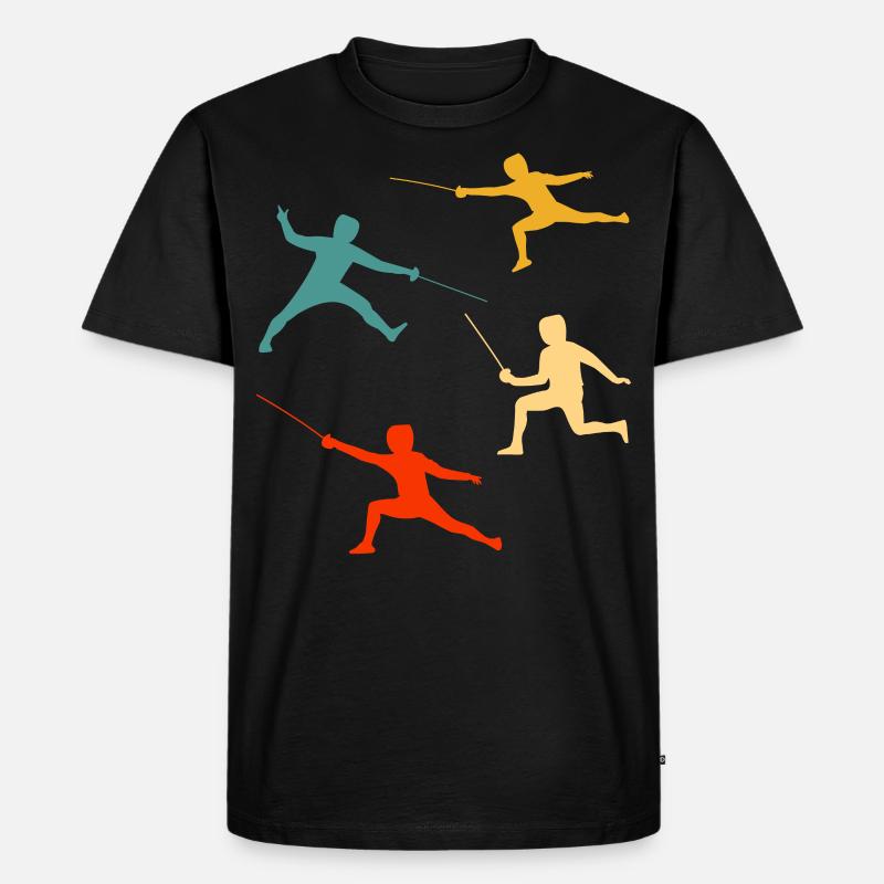 Fechten - Männer Premium Bio T-Shirt - Schwarz